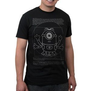 New! Despicable Me Minions Vitruvian Man Leonardo Da Vinci T-Shirt